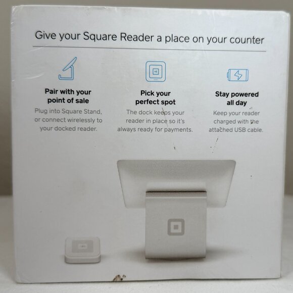 Dock for Square Credit Card Reader w/ Attached USB Cable: Model A-SKU-0120-02 - Picture 3 of 12